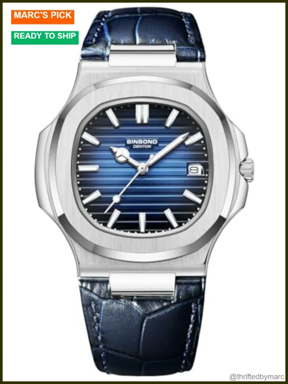 Men's Analog Quartz Leather Strap Dress Watch Luminous Water Resistant